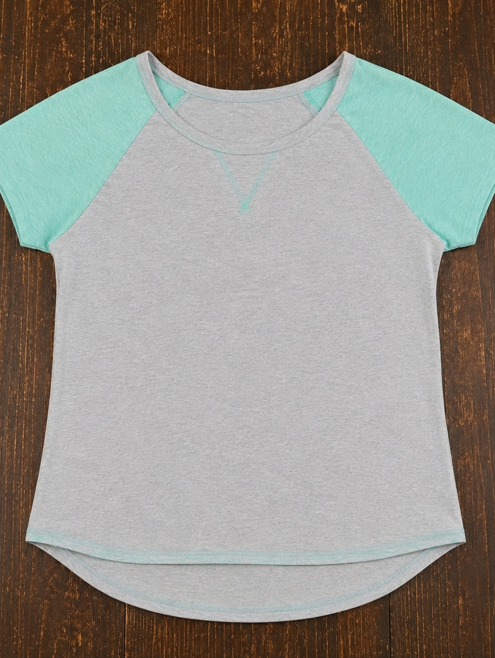 Reebok Gray and Teal Short Sleeve Tee
